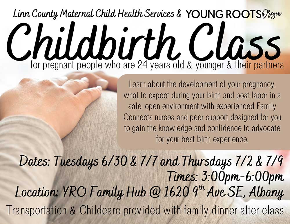 Childbirth Class summer 2026 poster